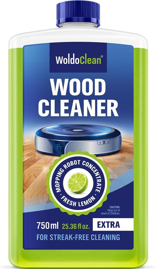 WoldoClean Wood Floor Cleaner for Robot Mops 25.36 fl.oz - pH-Neutral & Streak-Free, Compatible with Roborock, Dreame, Roomba, Tineco, Hardwood & Laminate Concentrate