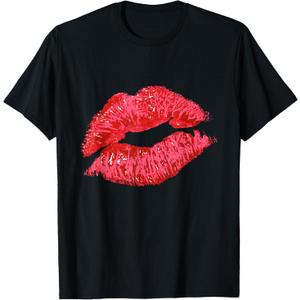 Sexy Lips Red Lipstick Kiss T-Shirt T-Shirt