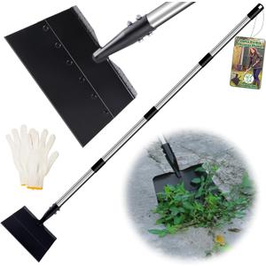Garden Cleaning Shovel, 67 inch Adjustable Long Handle Flat Shovel, Multifunctional Stainless Steel Heavy Duty Floor Scraper Outdoor Remove Tool for Weeding Digging Lawn Edging