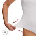 2 x NANJI Sleeveless Bodysuit for Women - Slim Fit Scoop Neck Body Suit, Stretch Double Lined Tops, Casual Going Out Outfits (M, White) (White, M)