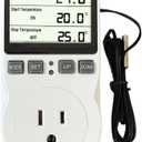 Plug in Thermostat Temperature Controller Electric Digital Thermostat Heating Cooling Mode Timer White