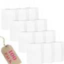 qiqee 100Pcs Small White Paper Gift Bags with Handles 8.26"6"3.15" Gift Bags Multiple Uses