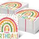 50 Pieces Boho Napkins Disposable Boho Party Napkins 13 x 13 Inches,Paper Cocktail Napkins Birthday Supplies Decorations for Baby Shower Birthday Party, Pack Of 4