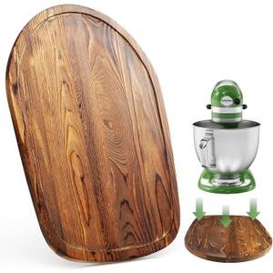 GuanQiao Food-Grade Bamboo Slider for KitchenAid 4.5-5 Qt Tilt Head Stand Mixer, Appliance Sliding Mat for Kitchenaid Artisan, Kitchen Countertop Storage Accessories Mixer Moving Tray Attachments (Brown)