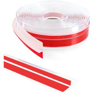 TAROSE 20Ft T-Shaped Door Draft Stopper, Silicone Weather Stripping Seal Tape for Doors and Windows (Clear)