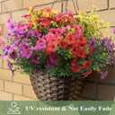 Artificial Flowers for Outdoors 12 Bundles, UV Resistant Colorful Fake Silk Flower Outdoor Planter Garden Decor Indoor Decorations