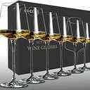 coccot Wine Glasses Set of 6,Crystal White Wine Glasses,Red Wine Glass Set,Long stem Wine Glasses,Clear Lead-Free Premium Blown Glassware (18.5oz,6 pack)