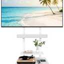 ECOTINY Rolling TV Stand with Soundbar Mount for 37-75inch TVs up to 154lbs