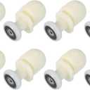 uxcell 19mm Shower Door Rollers, Sliding Shower Doors Runners Wheels Replacement for Bathroom Glass Doors 4-6mm, White 8 Pcs