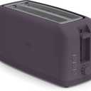 bella 4 Slice Slim Toaster, Fits-anywhere Kitchenware, 6 Setting Shade Control with Reheat & Cancel Buttons, Fits Sourdough, 10 Long Slot, Anti Jam & Auto Shutoff, 900 Watt, Plum