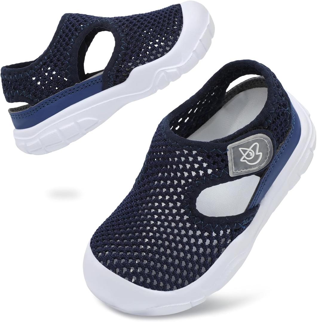 LeIsfIt Toddler Sandals Boys Girls Wide Sandals Kids Water Sandal Shoes Lightweight Barefoot Summer Shoes for Indoor Outdoor, Size: 9 Toddler