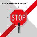 OLANZU Double Sided Handheld Stop Signs 18x 18 - 60 MIL Aluminum Stop Sign with Handle (Metal) - Rust Free, UV Protected - High Intensity Honeycomb Reflective for Traffic Control & Safety, Pack of 1