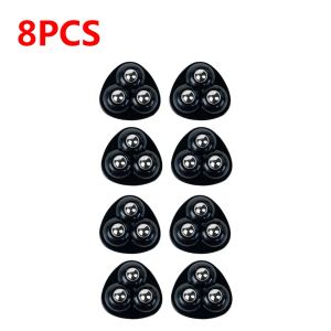Self Adhesive Caster Wheels, Appliance Rollers for Kitchen Appliances, 360°Swivel Universal Wheel Ball Transfer Roller for Storage Box, Small Furniture (with 3 Ball Bearings, Black, 8 PCS)