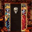 Halloween Decorations Dia De Los Muertos Lighted Porch Sign Banners Halloween Decor Mexico Day of The Dead Porch Signs Banner Indoor Outdoor Wall Door Party Decor Decoration Ornaments