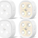 Under Cabinet Lighting, 1500mAh Rechargeable Motion Sensor Puck Lights with Remote, 3 Color Temper, Magnetic Stick on Light, Dimmable Under Counter Lights for Kitchen, Shelf, Stair(4P)