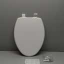Mayfair Caswell Modern Toilet Seat, Slow Close, Easy Clean, Plastic, Elongated, White