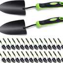 Yaocom 30 Pcs Garden Shovel Aluminum Alloy Heavy Duty Trowel Small Digging Shovels Metal Hand Trowel Spade with Soft Handle for Garden Lawn Yard Planting Tool, Hand Shovel, Black