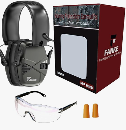 Fanke Electronic Ear Protection for Gun Range Dynamic Sound Monitoring Slim Foldable Active Headphones NRR 22dB