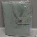 Leather Business Card Holder, 26 Card Slots, RFID Blocking Secure Professional Card Organizer with Snap Closure (Mint Green)