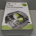 JASIWAY Dish Drying Rack in Sink, Expandable Stainless Steel Dish Drainers for Kitchen Counter, Dish Dryer Rack for Inside Sink, Over The Sink Dish Racks with Utensil Holder, Silver