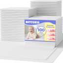 Disposable Changing Pad Liners 100 Count - 13x18 Inches Ultra Soft Super Absorbent Waterproof Baby Diaper Changing Pads White - Leak Proof Baby Changing Mat Liners for Home & Travel