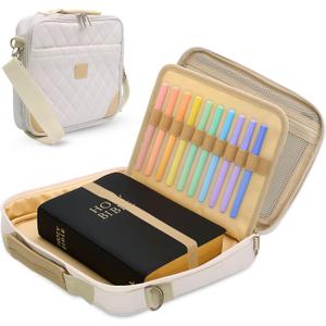 Large Bible Cover for Women - 8 x 12 x 2 inches. Journal Case, Bible Cover, Bible Case with Handles, Bible Carrying Case, Book Protector for Book Lovers,