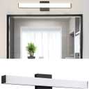 Bathroom Vanity Light Brushed Nickel Square LED 24 inch 14W 4000K Natural White Light Wall Bar Lighting Fixtures Over Mirror (Matte Black, 24inch 4000K Dimmable)