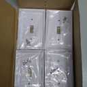 Metal Decorative Wall Plate, Electrical Outlet Covers,Light Switch Covers,Thick and Durable Mid Size 3.16'' x 4.92'' Switch Plate in Various Styles (Pure White, 1 Gang Toggle 4 PK)