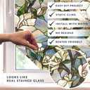 Artscape Star Magnolia | Privacy Window Film with Vibrant Colored Pattern | Non-Adhesive & UV Protection | Easy to Apply & Removable | 24 x 36 Inches | Made in USA