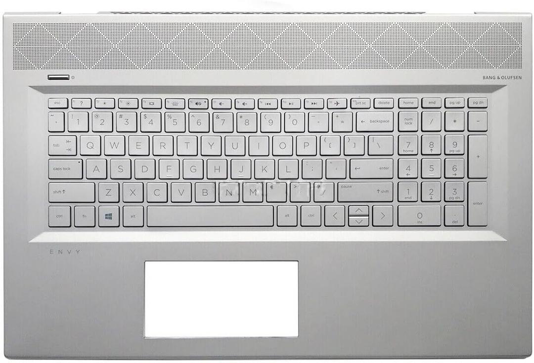 Replacement Laptop Upper Case Palmrest Backlit Keyboard Assembly Part for HP Envy 17-BW 17T-BW TPN-W137 17-bw0xxx 17T-BW000 17-BW0011NR 17M-BW0013DX L20714-001 Silver