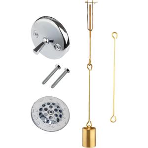 Tub Drain Linkage Assembly with Trip Lever and Strainer Done Cove, Fit for Trip Lever Bath Tub Waste and Overflow Drain by Artiwell