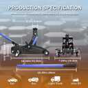 Low Profile Floor Jack 1.5 Ton (3000 lbs), Heavy Duty Hydraulic Car Jack with Storage Case, Single Piston Quick Lift Pump, 135-305mm (5.3"-12") Lifting Range1.5T with case