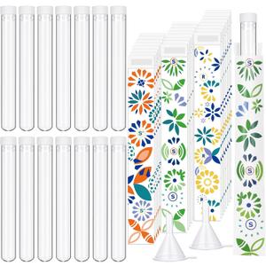 38 Pcs Tampon Tube Set Included Plastic Travel Tube Containers for Women Tampon Reusable Wrappers(Geometric Style)