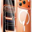 for iPhone 17 Pro Case,Screen Protector*2,Anti-Yellowing,Compatible with MagSafe,[Military Grade Drop Tested] Heavy Duty Magnetic Phone Case for iPhone 17 Pro 6.3",Clear