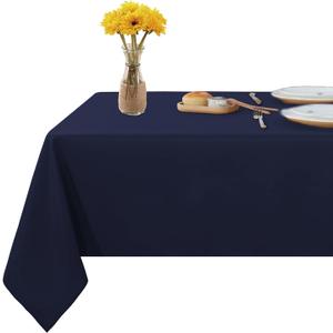 Fitable Rectangle Tablecloth 60x84 inch Rectangle Tablecloth Stain and Wrinkle Resistant Washable Polyester Table Cloth, Decorative Fabric Table Cover for Dining Table, Buffet Parties and Camping Navy