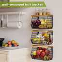 Wire Fruit Basket for Kitchen Storage: Hanging and Counter Basket for Vegetable Produce - Potato and Onion Storage for Pantry 3 Pack