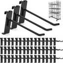 Gridwall Hooks 60 Pcs, Pack in 6 Inch Gridwall & Fixtures Hooks for Grid Wall Panels Accessory, Heavy Duty Display Hooks for Wire Grid Wall Accessories Display Rack Hanging Storage ( Black )