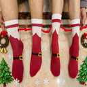 2 Pairs Funny Holding Hands Christmas Socks Magnetic Holding Hands Socks Xmas Gifts for Women and Men The perfect choice for New Year gifts (Red)