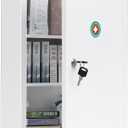 KYODOLED Wall Mount Locking Medicine Cabinet, Large Capacity First Aid Cabinet for Bathroom, Medicine Cabinet with Key, Secure Steel Lock Box for Medication, 15.75" H x 11.82" W x 4.72" D, White