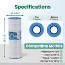 TOREAD Pool Filter Replacement for Pentair CC150, CCRP150, PAP150, PAP150-4, Ultral-C4, PP-C4, Unicel C-9415, R173216, 59054300, Filbur FC-0687, 160317, 160355, 160352, L x OD: 31 1/8" x10 1/16"