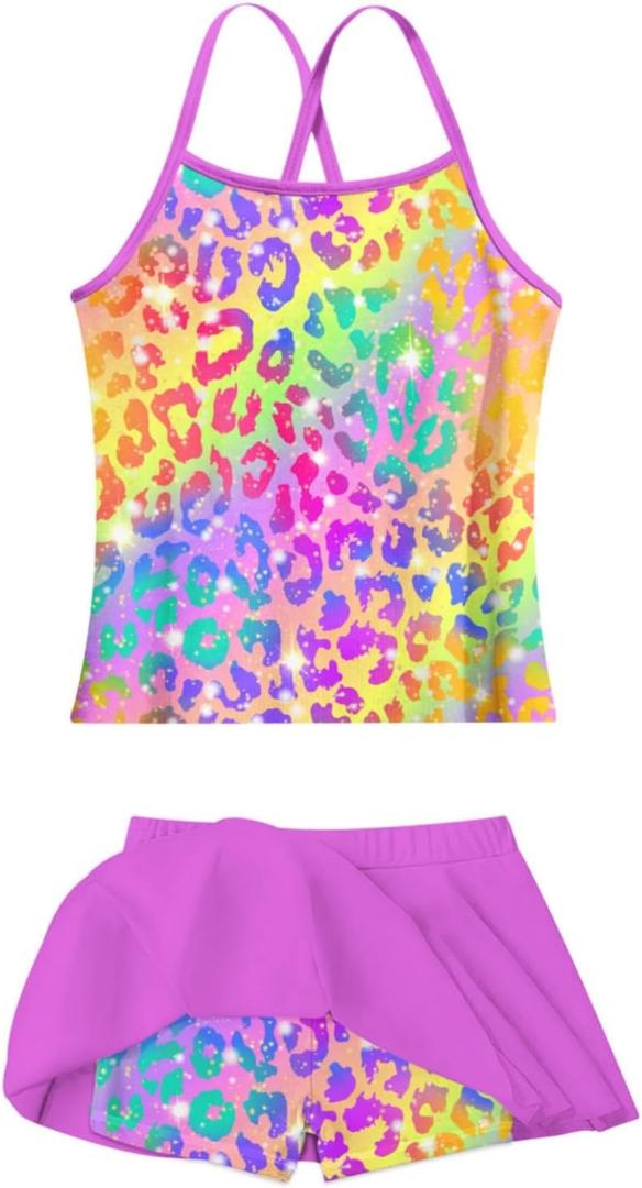 Girls Tankini Swimsuit Two Piece Bathing Suits Beach Swimwear Size 12
