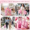 Amylove 80 Pcs Mother's Day pink Gift Bags Bulk Frosted Pink Plastic Bags with Handles for Mother Teacher Appreciation Party Favors Boutique Retail Small Business Wedding Gift Packaging 10"x 8"x 4"