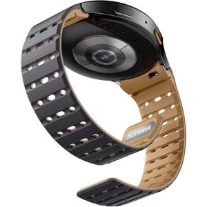 Bandletic Magnetic Silicone Band Compatible with Samsung Galaxy Watch 7 6 5 4 FE 40mm 44mm/for Galaxy Watch 6 4 Classic 43mm 47mm 42mm 46mm/Watch 5 Pro 45mm, 20mm No Gap Sport Strap for Men Women (Anthracite Gray/Ochre) Bandletic Magnetic Silicone Band Compatible with Samsung Galaxy Watch 7 6 5 4 FE 40mm 44mm/for Galaxy Watch 6 4 Classic 43mm 47mm 42mm 46mm/Watch 5 Pro 45mm, 20mm No Gap Sport Strap for Men Women (Anthracite Gray/Ochre)