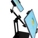 Phone and Tablet Stand with Dual Devices Holders, Universal 360 Swivel Tablet/Phone Holder Compatible iPad, iPhone, and Other 3.5~11 Devices, NOT for 13" iPad (Black)