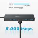 Anker 4-Port USB 3.0 Hub with 5Gbps Data Transfer, Ultra-Slim Data USB C Hub [Charging Not Supported], for MacBook, iMac, Surface, Mobile HDD, and More (USB-C, 0.7 ft)