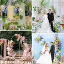 Putros Metal Arch Stand White Wedding Chiara Backdrop Stand Set of 3 (7.2FT,6.6FT,6FT) Square Arched Frame for Birthday Party Decoration