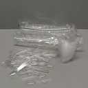 Funnymoom 50 Pack Dessert Cups with Spoons 2oz Clear Plastic Dessert Parfait Cup Mini Square Shot Glasses Round Goblet Shooters Plastic Spoons for Fruit Ice Cream Cake Party Supplies (Clear)