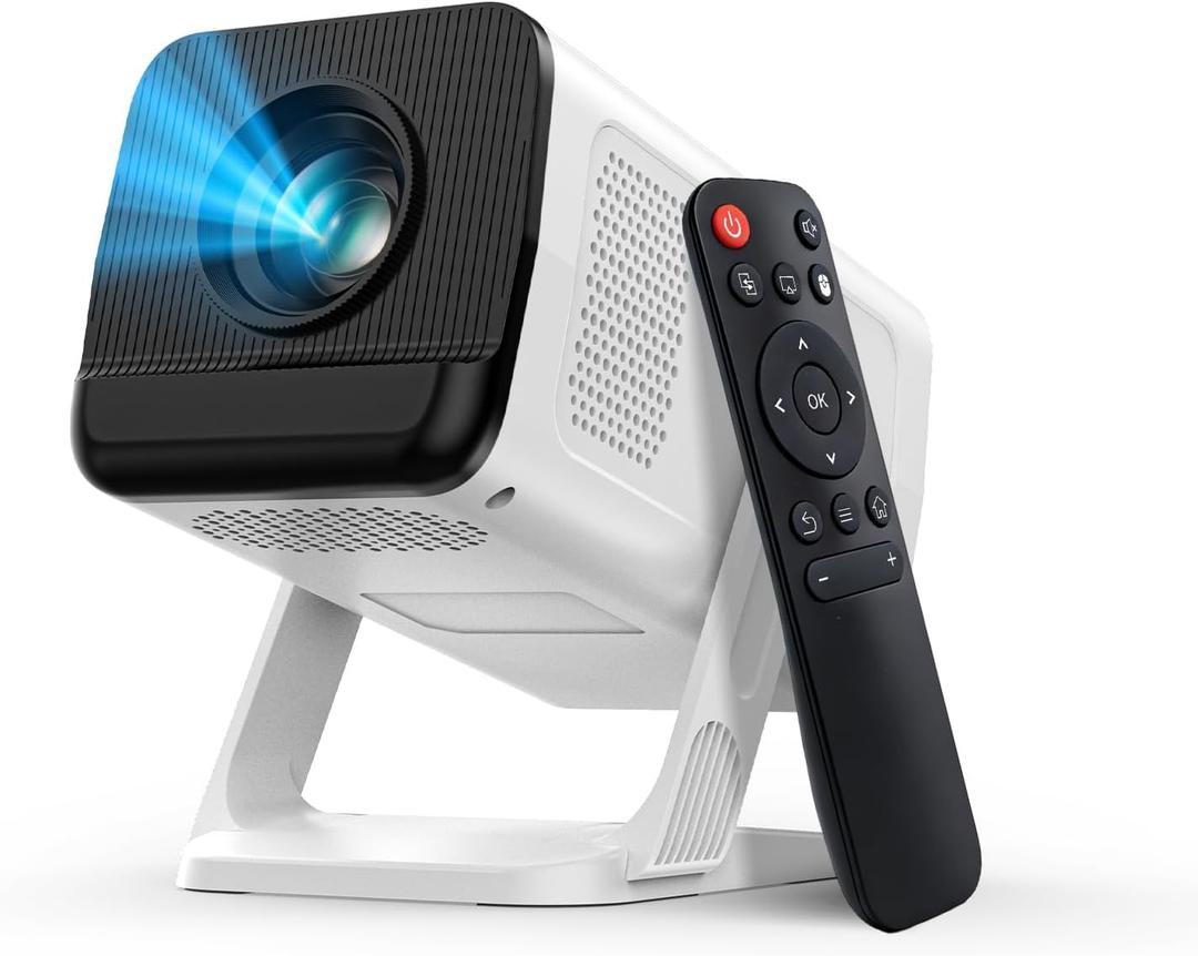 Mini Projector with WiFi and Bluetooth, Native 1080P, 200ANSI Portable Projector, Android 14 Smart System, Auto Keystone Correction, 210 Rotatable Video Projector Compatible with HDMI/USB/TV Stick