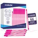 Eziglide TriGrip Ballpoint Pens Ink 50-Pack, Ballpoint Pens Multipack, Medium Point (1.0mm) for Smooth Handwriting & Consistent Flow Triangular Barrel Pens for School, Home & Office (50, Pink)