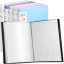 6 Pack Binder with Plastic Sleeves 24 Pocket Art Portfolio Presentation Book Binder 8.5 x 11 Inch Art Portfolio Folder with Clear Sheet Protector Display 48 Pages(Multi Color)